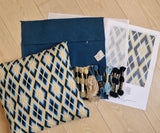 Pude Broderikit: 'Blå Harlekin pude' Bargello