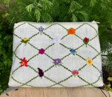 Broderikit: Blomsterpung incl. helt færdigsyet foer med isyet lynlås.