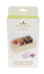 DMC Eco Vita wooden box with 24 bobbins and a magnet for holding your needle.