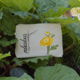 Embroidery kit: Ranunculous purse 'Yellow' with pre made lining with zipper
