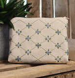 Embroidery kit: Romance purse 'Blue' with lining and zipper