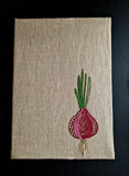 Embroidery kit: A4 Notebook with red onion cover